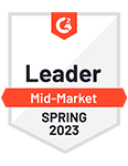 G2 Badge - Leader Mid-Market Spring 2023